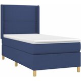  Krevet s oprugama i madracem plavi 100 x 200 cm od tkanine | shoptok.hr