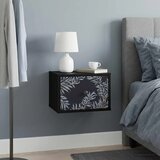  Wall-mounted noćni ormarić DOKKUM Crni hrast 36 x 33 x 25 cm - Crni hrast Plavi afti uzorak 1 | shoptok.hr