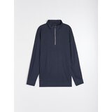 Sinsay Pamučna sweatshirt majica s uspravnim ovratnikom i kratkim patentnim zatvaračem Slike