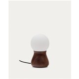 Kave Home Temno rjava namizna svetilka iz masivnega kavčukovca (višina 26 cm) Okeni – | Shoptok.si