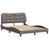  Okvir kreveta s LED svjetlima smeđesivi 140 x 190 cm od tkanine | shoptok.hr
