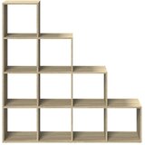  Pregrada/regal za knjige 4 razina hrast 131,5x29x131,5cm drveni | shoptok.hr
