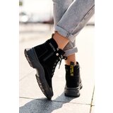 Boto Women's Faux Suede Lined Lace-Up Ankle Boots Black Jailina | ePonuda.com