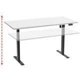 MID.YOU Dvižna Miza E-lona, Bela, Črna, 110x80cm | Shoptok.si