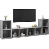TV omarice 4 kosi betonsko sive 72x35x36,5 cm iverna plošča | Shoptok.si