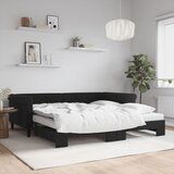  The Living Store Izvlečna dnevna postelja z vzmetnicami črna 100x200 cm žamet - Izvlečna Dnevna Postelja, (21449935) | Shoptok.si