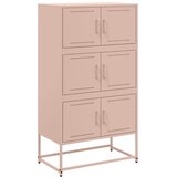 Komoda ružičasta 68,5 x 38,5 x 123,5 cm čelična | shoptok.hr