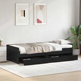  Krevetna konstrukcija Crni hrast 90 x 200 cm Čvrsto borovo drvo | shoptok.hr