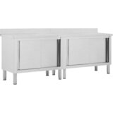  Radni stolovi s kliznim vratima 2 kom 240x50x(95-97)cm cm čelik | Eponuda.com