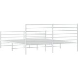  Metalni okvir kreveta uzglavlje i podnožje bijeli 200x200 cm | shoptok.hr