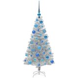  Božićno drvce s 150 LED svjetlima s stalakom Srebrno 120 cm PET | shoptok.hr