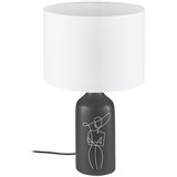 Eglo stona lampa VINOZA E27 Ø30 cm keramika crna abažur beli 43823 Cene