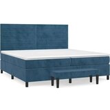  S oprugama i madracem tamnoplavi 200x200 cm baršunasti | shoptok.hr