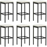 7-dijelni vrtni barski set od poliratana s jastucima crni Crna 110 cm table length | Shoptok.si