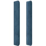  Vzglavje z ušesi temno moder 83x16x118/128 cm žamet | Shoptok.si