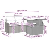 vidaXL 6-delni vrtni sofa set z blazinami - temno poliestriran | Shoptok.si