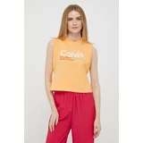 Calvin Klein Jeans Pamučni top boja: narančasta