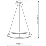 Viseći led luster na sajli hoop LED/27W/230V, prečnik 50 cm, 4000K, crne boje | Eponuda.com