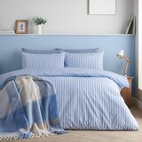 Catherine Lansfield Plava 3-dijelna posteljina za bračni krevet 200x200 cm Epping Textured Stripe – | shoptok.hr