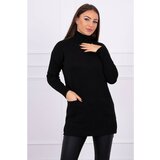 Kesi Sweater with stand-up collar black Cene