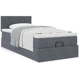 vidaXL Otomanski posteljni okvir z vzmetnico siv 100x200 cm žamet | Shoptok.si