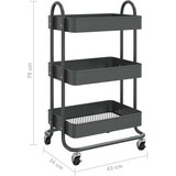vidaXL Kolica s 3 razine antracit 43 x 34 x 79 cm čelična | shoptok.hr