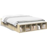vidaXL Posteljni okvir sonoma hrast 120x200 cm inženirski les | Shoptok.si