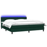 Box Spring krevet s madracem i LED tamno zeleni 180x220 cm baršun | Eponuda.ba