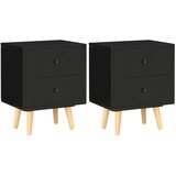 Maison Chic Noćni ormarići 2 kom crni 40 x 30 x 50 cm od masivne borovine | shoptok.hr