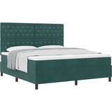 vidaXL Box Spring Postelja z Blazino Temno Zelena Super Kraljevska Žamet, (22052647) | Shoptok.si