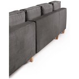 Bonami Selection Siva sklopiva kutna garnitura od samta (s desnim kutom/u obliku slova "U") Tori – | shoptok.hr
