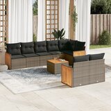  9-dijelni set vrtnih sofa od poliratana s jastucima sivi | shoptok.hr