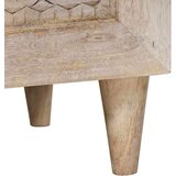 vidaXL Nočna omarica s predalom Bež 40 x 33 x 46 cm trden mangov les | Shoptok.si