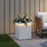  Vrtna posuda za sadnju s LED svjetlom Bijela 30 x 30 x 30 cm - Bijela 30 x 30 x 30 cm 1 | shoptok.hr