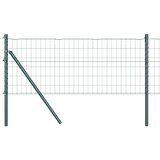 vidaXL Evropska ograja z 7 stebri 0.8x10 m Cinkano jeklo Zelena | Shoptok.si