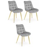  BERA stolica - svijetlosivi baršun / zlatne noge x 3 | shoptok.hr