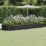 vidaXL Visoka greda iz prašno premazanega jekla 373x140x36 cm antracit | Shoptok.si