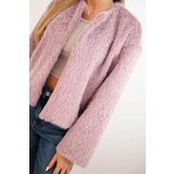 Kesi Włoski Women's fur jacket without fastening dark pink | Shoptok.si