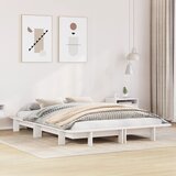 Furnova Posteljni okvir brez vzmetnice bel 140x200 cm trdna borovina, (21934098) Cene