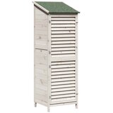 vidaXL Vrtna Šupa s krovom Bijela 59 x 56 x 176 cm Čvrsto drvo jele - Bijela 59 x 56 x 176 cm | shoptok.hr