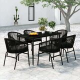  7-dijelni vrtni blagovaonski set crni | shoptok.hr