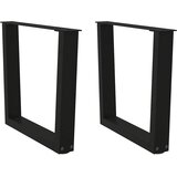 vidaXL Noge za klubsko mizico v obliki črke V 2 kosa črne 60 x (42-43,3) cm jeklo, (22123930) | Shoptok.si