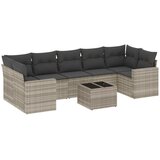  8-dijelni set vrtnih sofa od poliratana s jastucima svjetlosivi | shoptok.hr