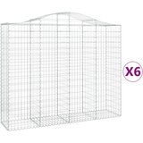 Obokane gabion košare 6 kosov 200x50x160/180cm pocinkano železo, (20758034) | Shoptok.si