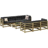  8-dijelni set vrtnih sofa s jastucima masivno drvo duglazije | shoptok.hr