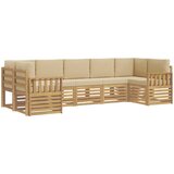  Set vanjskih sofa 6 pcs Bijela i Bež 304 x 128,5 x 73 cm | shoptok.hr