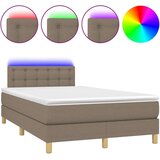  Box spring postelja z vzmetnico LED taupe 120x200 cm blago, (20727019) | Shoptok.si