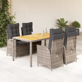  5-dijelni vrtni blagovaonski set sivi od poliratana | shoptok.hr