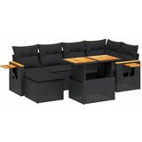 Maison Chic Seti vrtnega pohištva - Vrtna garnitura - Vrtni pohištvo set 7-delna z blazinami črn poli ratan, (21801721) | Shoptok.si