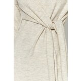 Trendyol Stone Soft Texture Midi Knitwear Double Breasted Collar Tie Dress | Eponuda.ba